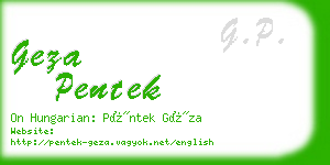 geza pentek business card